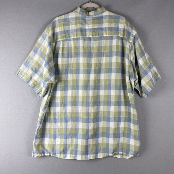 Britches of Georgetowne Linen Blend Shirt Mens XXL Plaid Button Up Short Sleeve - Picture 8 of 13